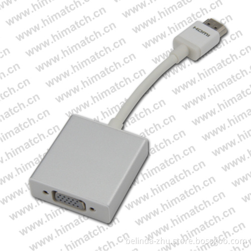 White HDMI Male to VGA Female Switch Adapter Cable